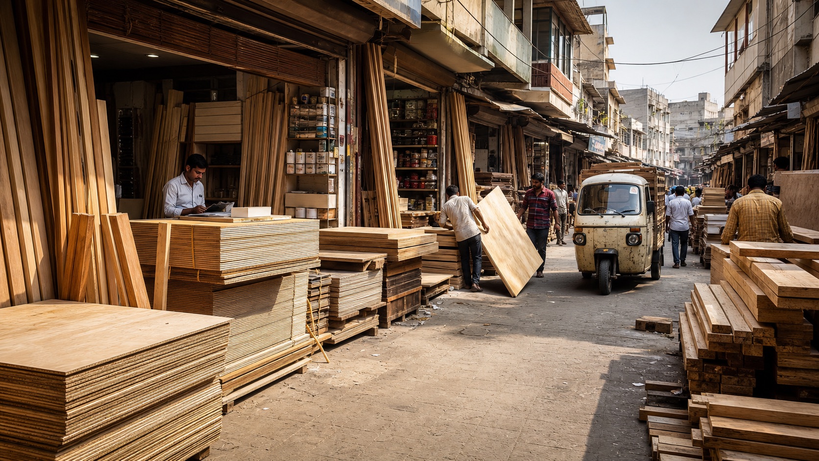 Ahmedabad Lati Bazar timber and plywood market